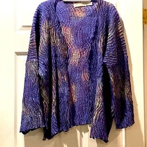 Sally Ryan Crinkle Stretch Silk Tie Dyed Jacket